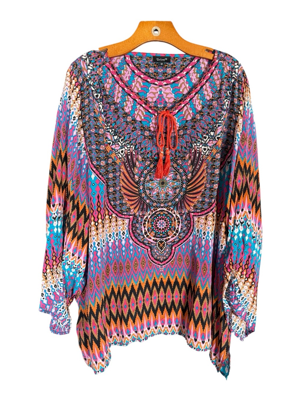 Tolani 100% Silk Geometric Mandala Bohemian Maximalist 3X